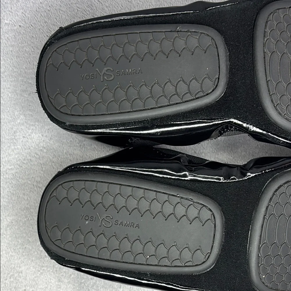 Yosi Samra Black Patent Foldable Ballet Flats Travel Shoes Size 7